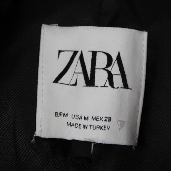 Zara Blazer Womens Medium Pink Tweed Cropped Double Breasted Gold Button Jacket - Picture 5 of 11